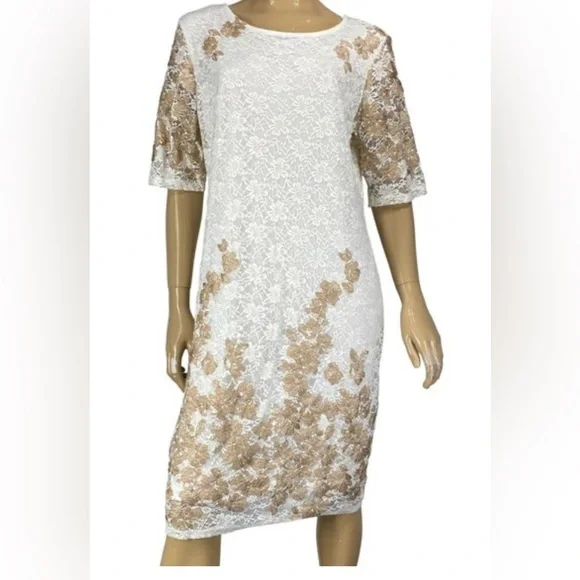Olivia Matthews Women's White, & Tan Dress Size 3X